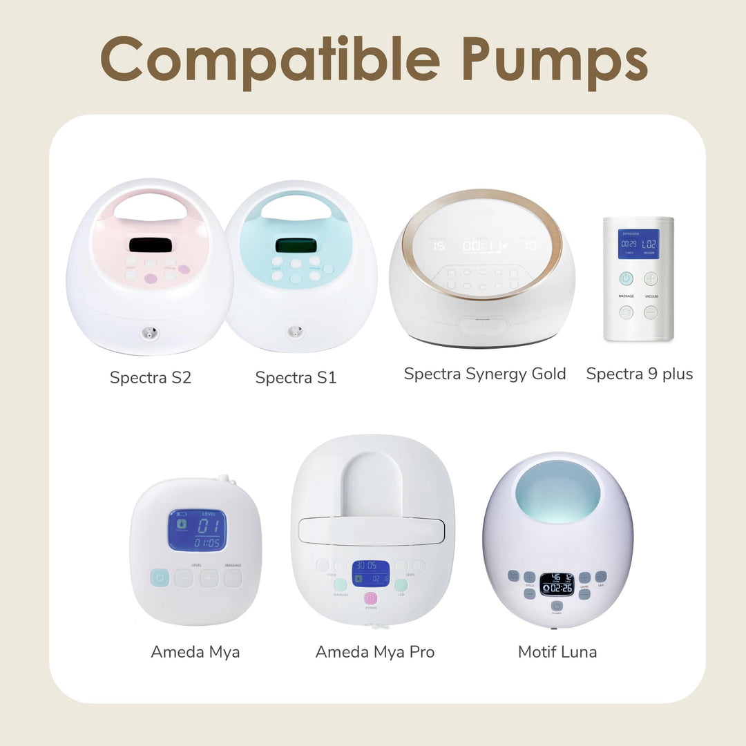 2X 17 mm Maymom Wide Neck Pump Parts Compatible with Spectra S1/S2 Pumps; Incl Wide Mouth Flanges; Not Original Spectra Flange; Replaces Spectra Shield (Two Small Flanges)