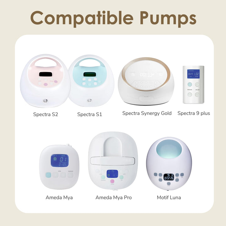 2X 17 mm Maymom Wide Neck Pump Parts Compatible with Spectra S1/S2 Pumps; Incl Wide Mouth Flanges; Not Original Spectra Flange; Replaces Spectra Shield (Two Small Flanges)