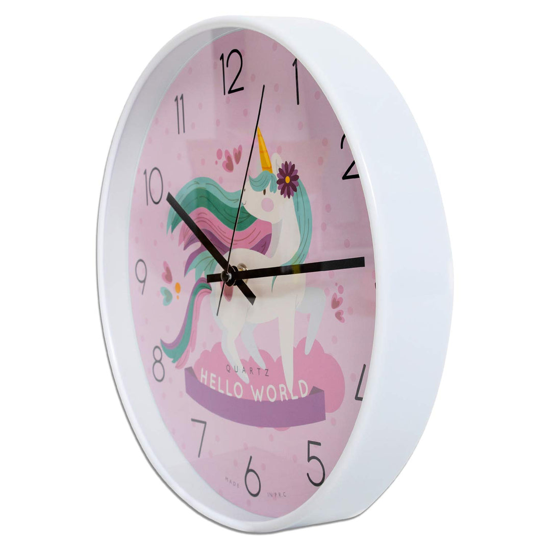 - Beautiful Unicorn Wall Clock for Girls Bedroom Decoration. Silent Non Ticking Quartz Battery Operated Easy to Read. (12 inch)