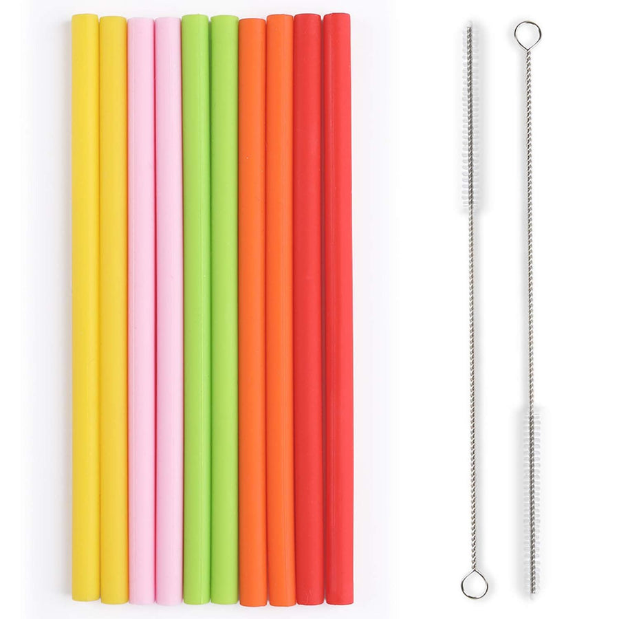 10 Pcs 6 Reusable Drinking Straws, Opret Short Silicone
