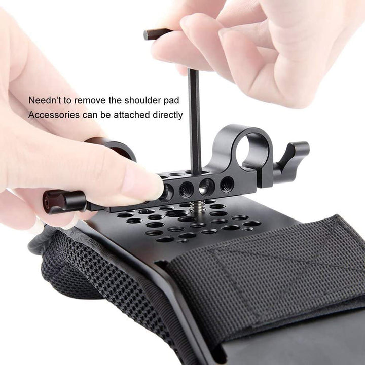 NICEYRIG Shoulder Pad with Rail Raiser /15mm Rods for S