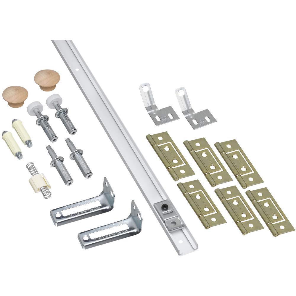 N343-749 391D Folding Door Hardware Set in White,72 Inch