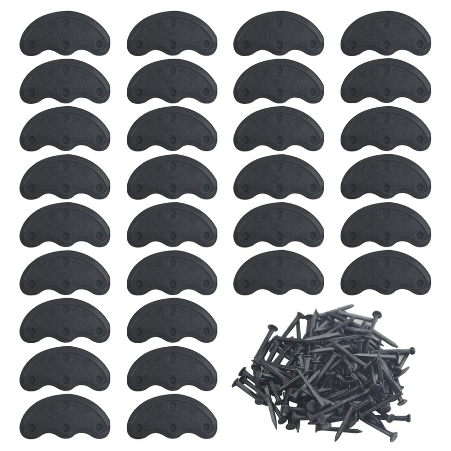 TOVOT 30 pcs Heel Plates Black Shoe Heel Taps Rubber Ti