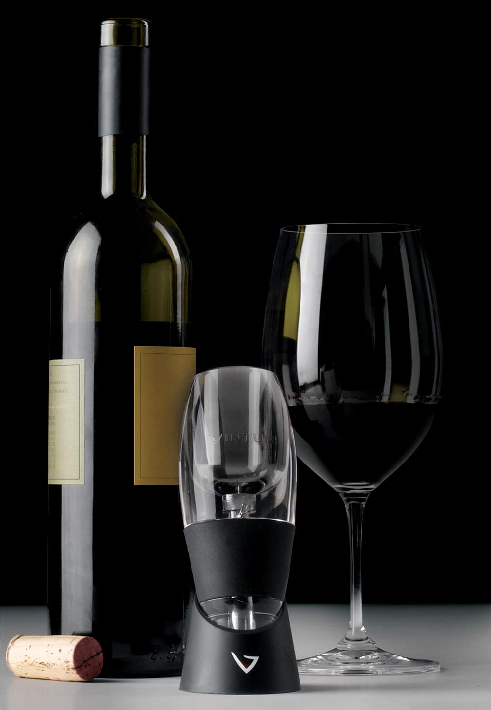 Wine Lovers Set Essential Red and White Wine Aerators, Set of 2, Black