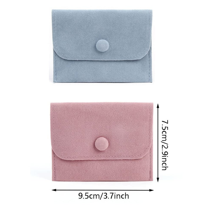 GBSTORE 6 Pcs Velvet Jewelry Storage Pouch with Snap Bu