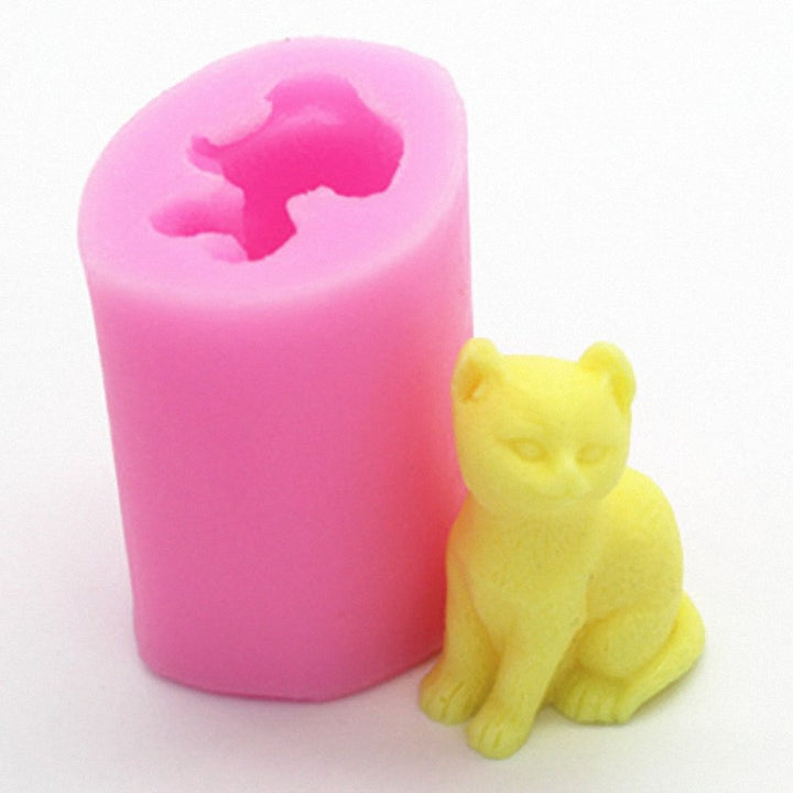 3D Kitten Candle Mold - MoldFun Small Size Cute Cat Sil