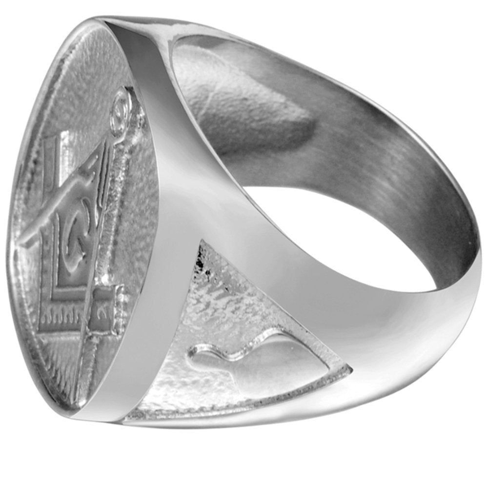 Stainless Steel Vintage Signet Masonic Ring (14)