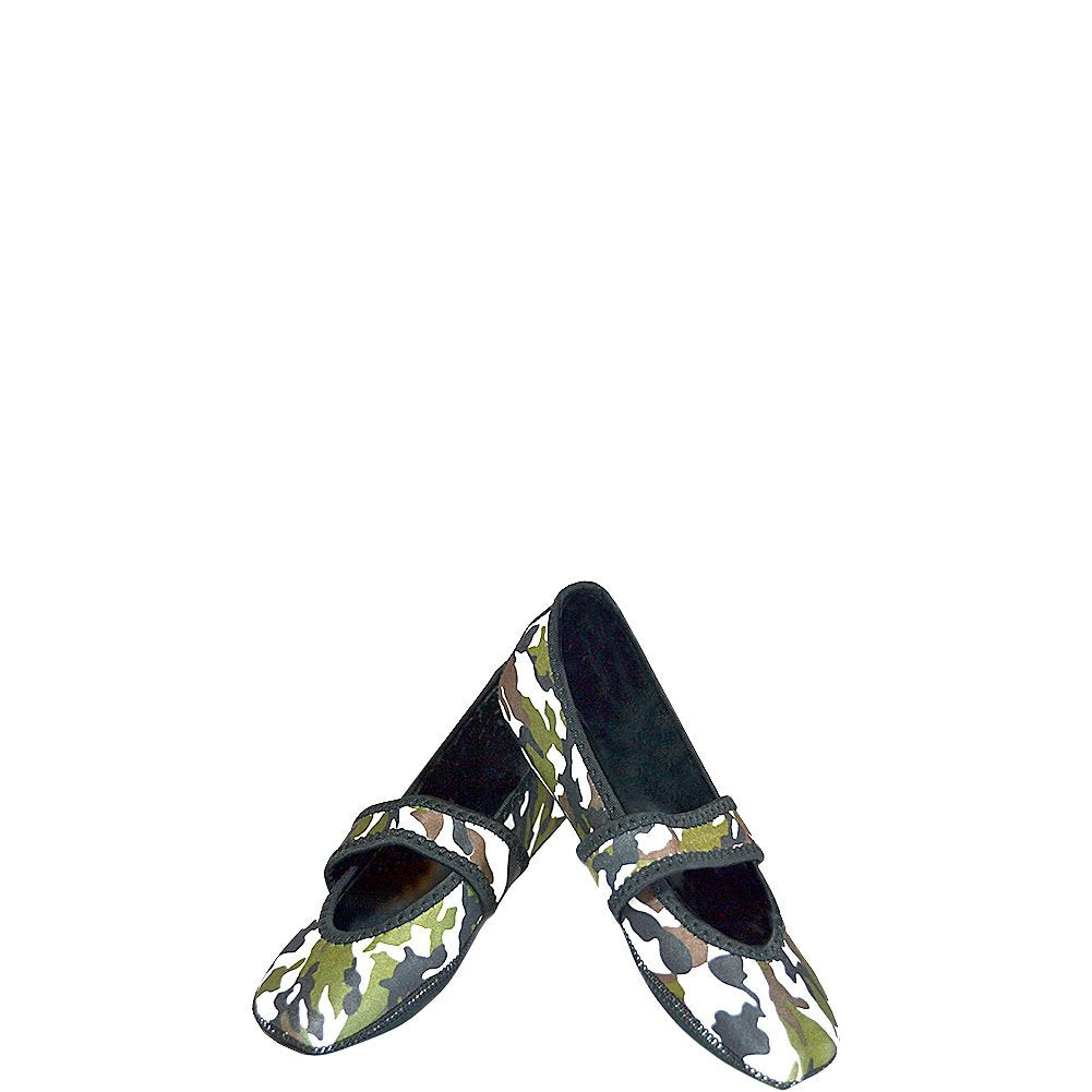 Betsy Lou Women&#39;s Shoes, Foldable &amp; Flexible Flats, Slipper Socks, Travel Slippers &amp; Exercise Shoes, Dance Shoes, Yoga Socks, House Shoes, Indoor Slippers, Green Camouflage, Small