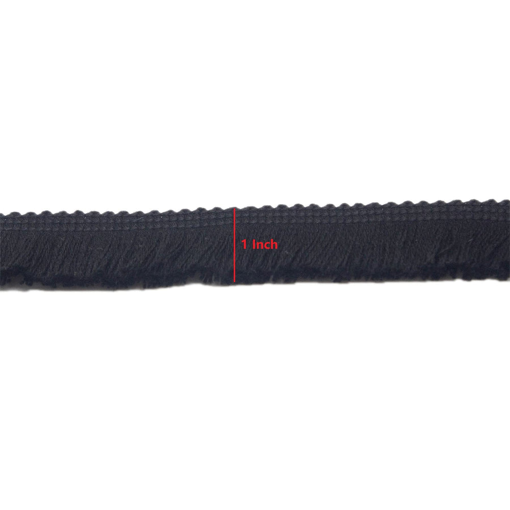 6 Yards Black Color Cotton Fringe Tassel Trim for DIY Decoration (1 Inch)