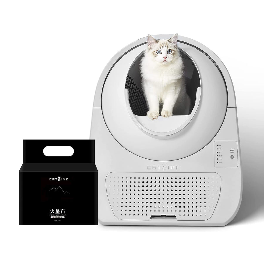Self Cleaning Automatic Litter Box for Cats 3.3~22lbs,Double Odor Removal-Extra Large with 20 Liners&1 Carbon Filter Box Included -Smart Robot Cat Litter Box with 1 Bag of Cat Litter