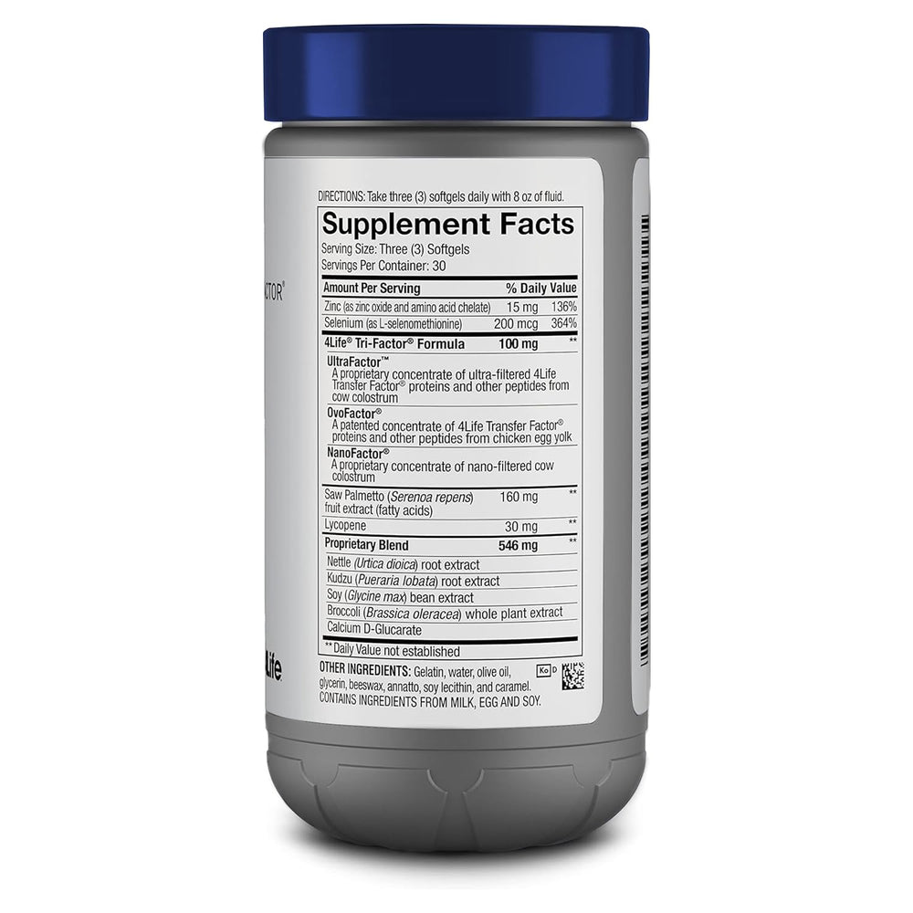 Transfer Factor MalePro - Supports Healthy Prostate, and Urinary Tract Health with Saw Palmetto, Lycopene, Selenium, and Kudzu - 90 Softgels
