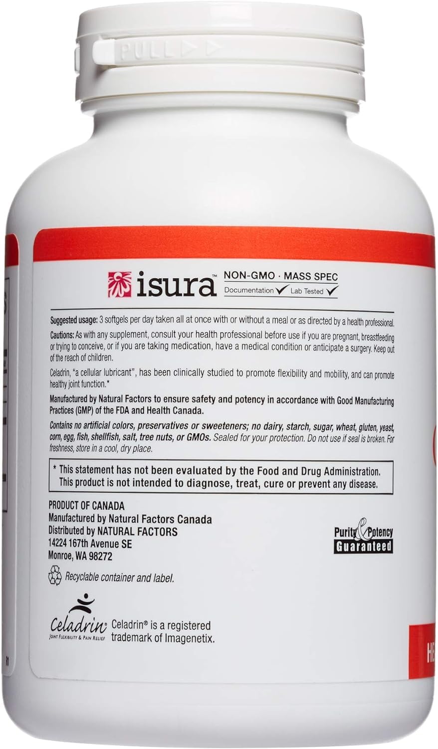 Natural Factors, Celadrin Joint Health, Promotes Flexibility, Mobility and Joint Function, 180 Softgels