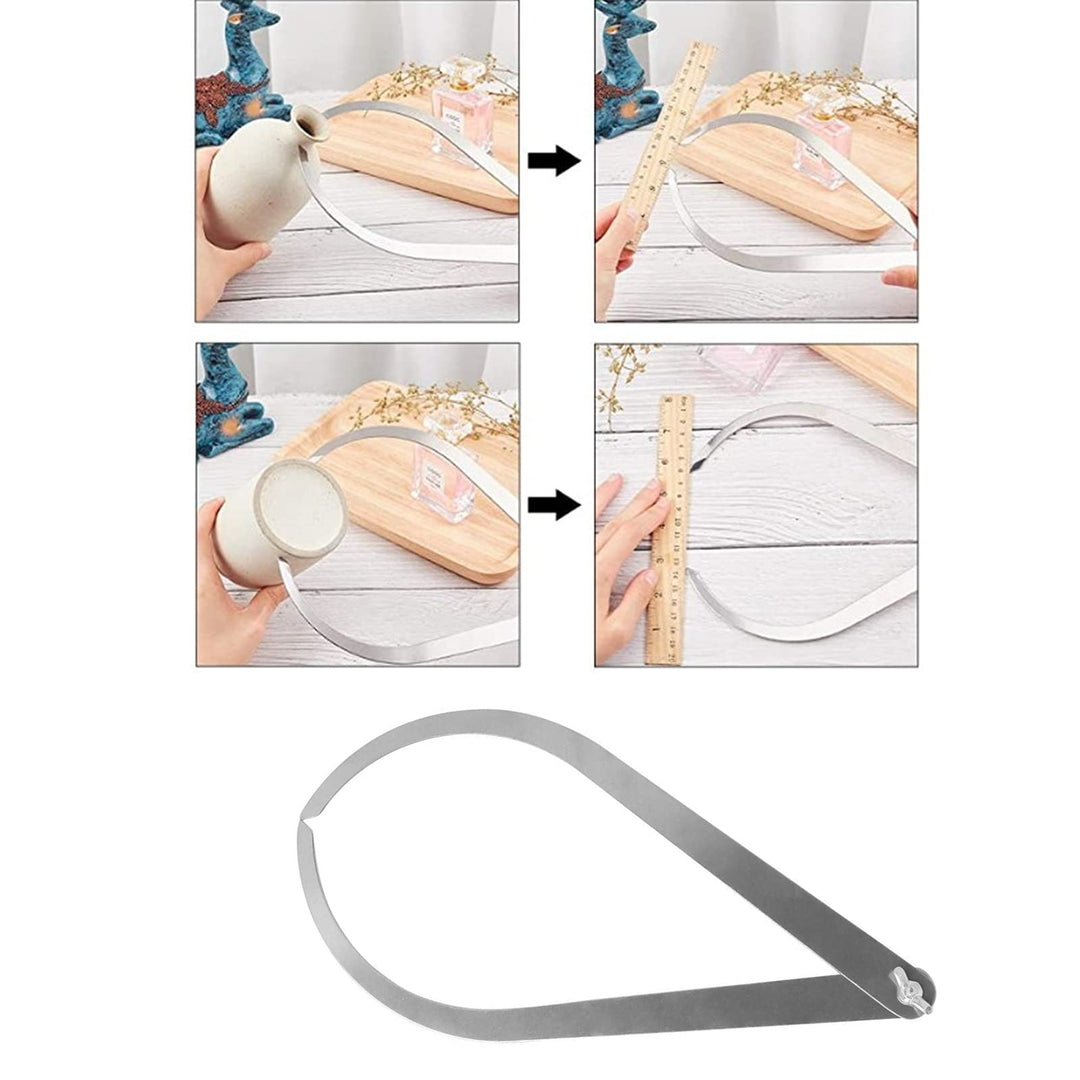 10in Clay Caliper, Stainless Steel Bent Leg Inside Outside Clay Caliper for Clay Modelling Clay Pottery Tool 25.8x9.8x1.4 cm