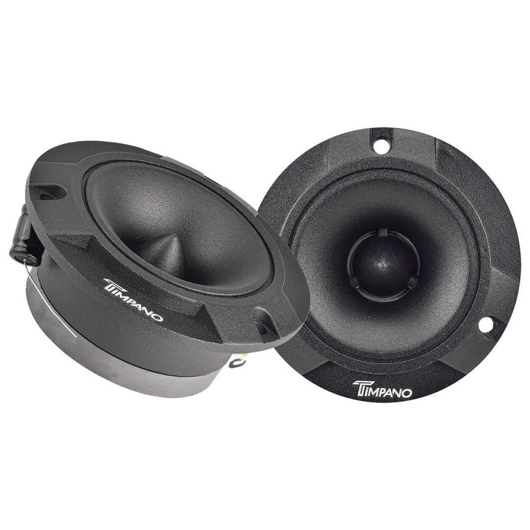 TPT-ST2 Black Slim Super Tweeter, 600 Watts 4 Ohm, 105 dB, 1 in Voice Coil, 3.85 inch Pro Car Sound System Bullet Tweeters (Pair)