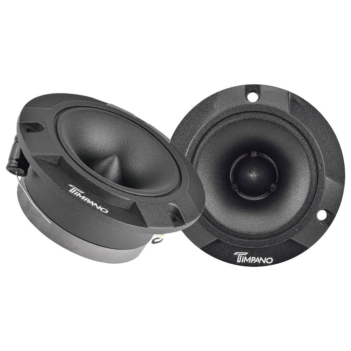TPT-ST2 Black Slim Super Tweeter, 600 Watts 4 Ohm, 105 dB, 1 in Voice Coil, 3.85 inch Pro Car Sound System Bullet Tweeters (Pair)