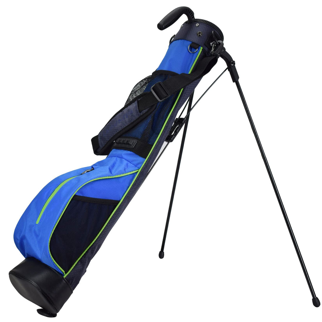 Golf Stand Bag Retractable, Portable Golf Bag with 2 Way Divider and Dual Straps, Waterproof Wear-Resistant Durable Fabric Golf Bag for Women and Men (Blue)