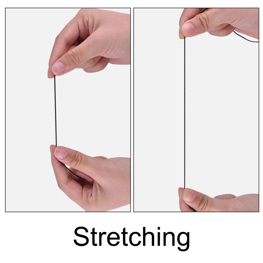 Elastic String Cord, 2 Roll 1 mm Elastic Thread Beading String Cord for Jewelry Making Bracelets Beading 109 Yards Each Roll (White and Black)