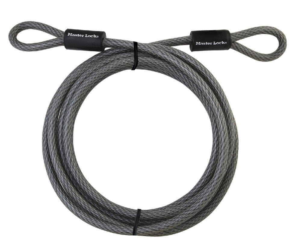 72DPF Steel Cable with Looped Ends, 15 ft. Long, 1 Pack, Black