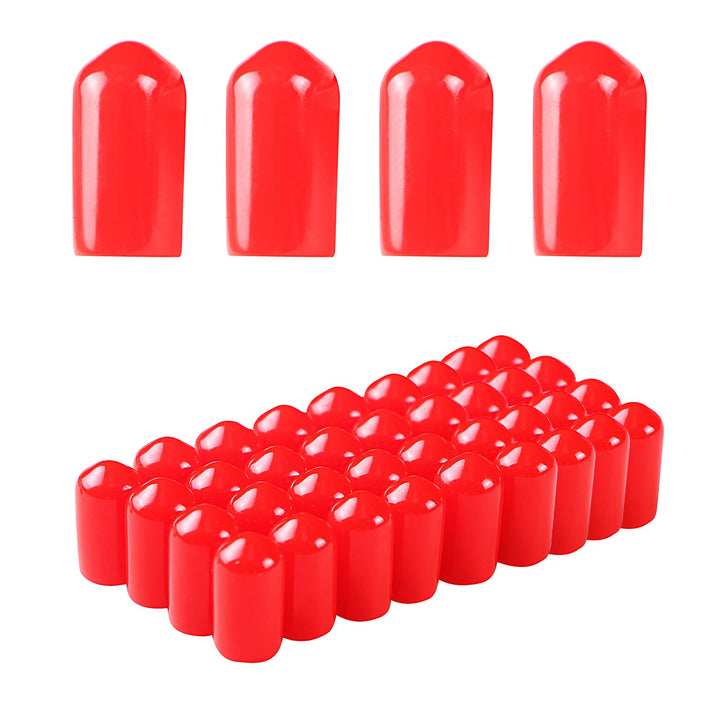 Rubber Round End Cap Cover 0.31 Inch(8.0mm) Screw Thread Protectors PVC Flexible Tubing Pipe Protective Bolt Screw Thread Protector Safety Cover | for Pipe Post Tubing Rod Cover 50 Pcs (Black)