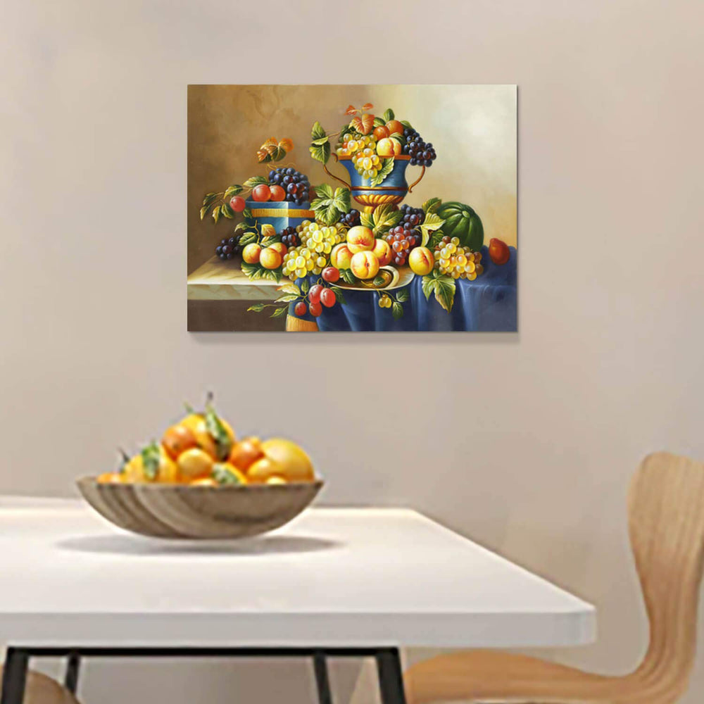 Fruit Artwork Vintage Wall Art: Fresh Pictures Graphic Art Print on Canvas for Kitchen & Dining Room (24 W x 18 H,Multi-Sized)