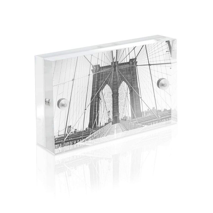 2” x 3” Super Thick [23MM Thickness] Clear Acrylic Magnetic Block Picture Frame, Double-Sided, Frameless, Freestanding, Floating Photos, for Desktop & Tabletop Display (2x3)