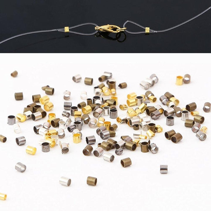 1500Pcs Brass Crimp Tube Beads 2.5mm Smooth Small Tubes Loose Spacer for Bracelet Necklace Pendant Jewelry Craft Making Findings (2.5mm)