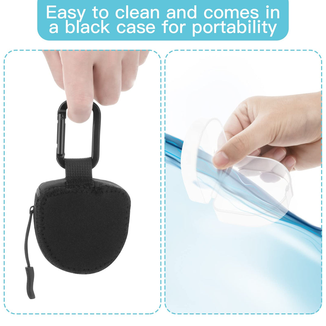 Xxerciz Retainer Case, Clear Solid Orthodontic Retainer Case Aligner Mouth Guard Case with Black Soft Case Carabiner, Protective Bag for Invisalign, Aligner