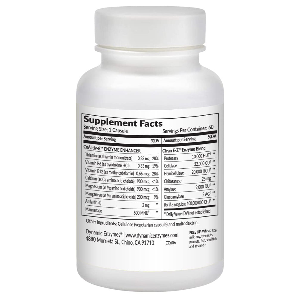 Clean E-Z Candida - Microflora Gut Balance, Candida Cleanse, Digestion of Yeast Cell Walls, Probiotics & Digestive Enzymes, Gut Flora Health | 60 Count