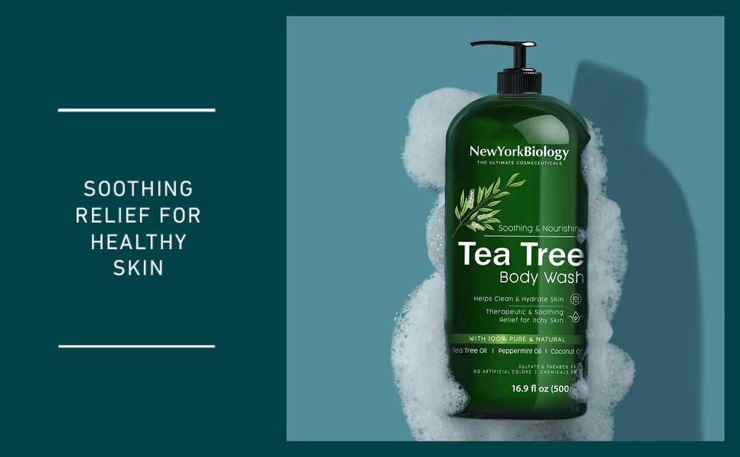 Tea Tree Oil Body Wash - HUGE 16 OZ - 100% Pure &amp; Natural - Extra Strength Professional Grade - Helps Soothe Toenail Fungus