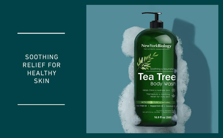 Tea Tree Oil Body Wash - HUGE 16 OZ - 100% Pure &amp; Natural - Extra Strength Professional Grade - Helps Soothe Toenail Fungus