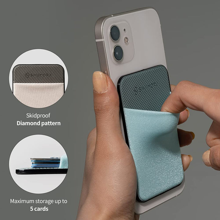 Magnetic Mobile Phone Card Holder for MagSafe, Credit Card Holder, Mobile Phone Wallet, Compatible with MagSafe Accessories, Magnetic Card Holder for iPhone 12, 13 &amp; 14 Series, M-Basic Black