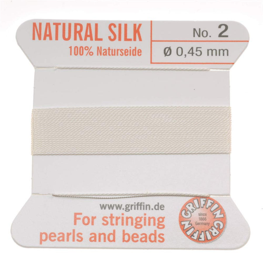 Beading Silk Cord & Needle White Size 2
