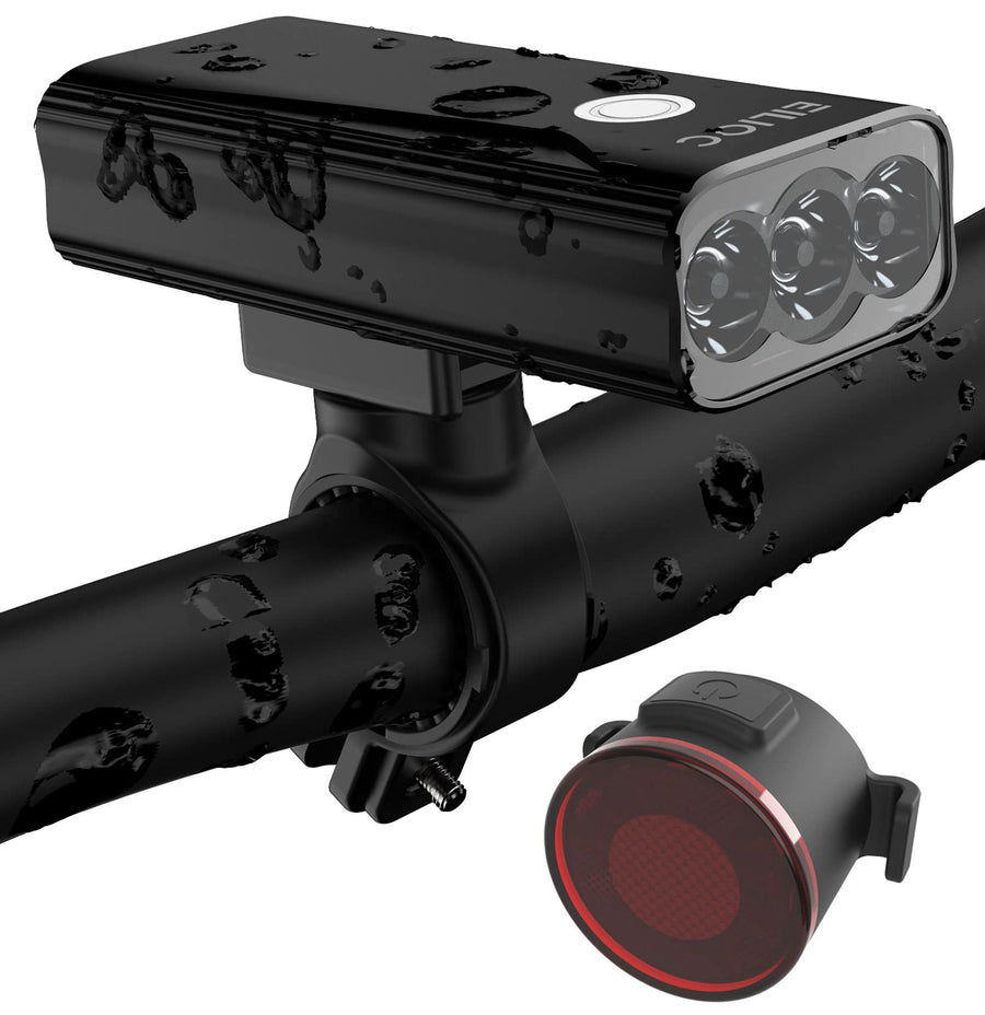 Bike Lights for Night Riding,6400 mAh Bicycle Light Front and Rear USB Rechargeable Bike Headlight and Tail Light Set,Super Bright 1200 Lumen Led Safety Light Accessories for Road and MTB