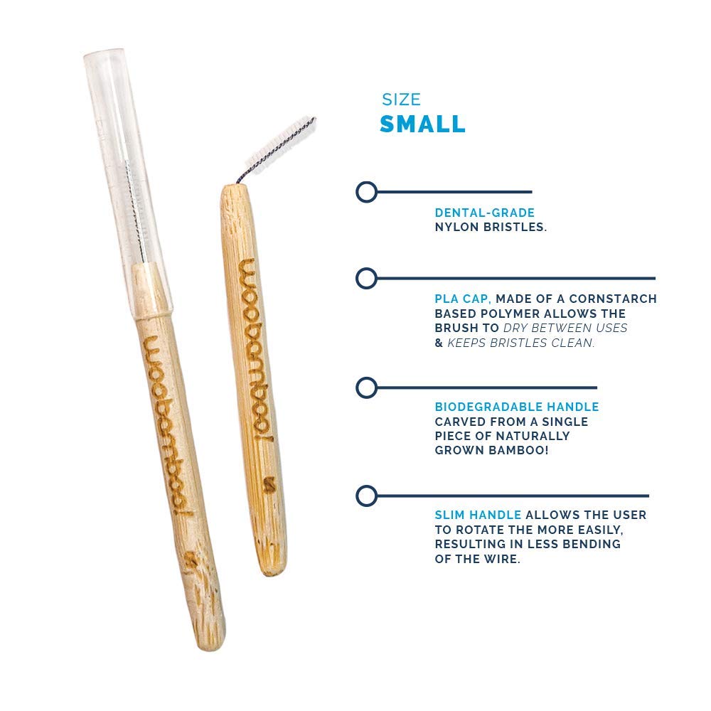 Bamboo Interdental Brush Picks - Size Small - 2 Pack - 