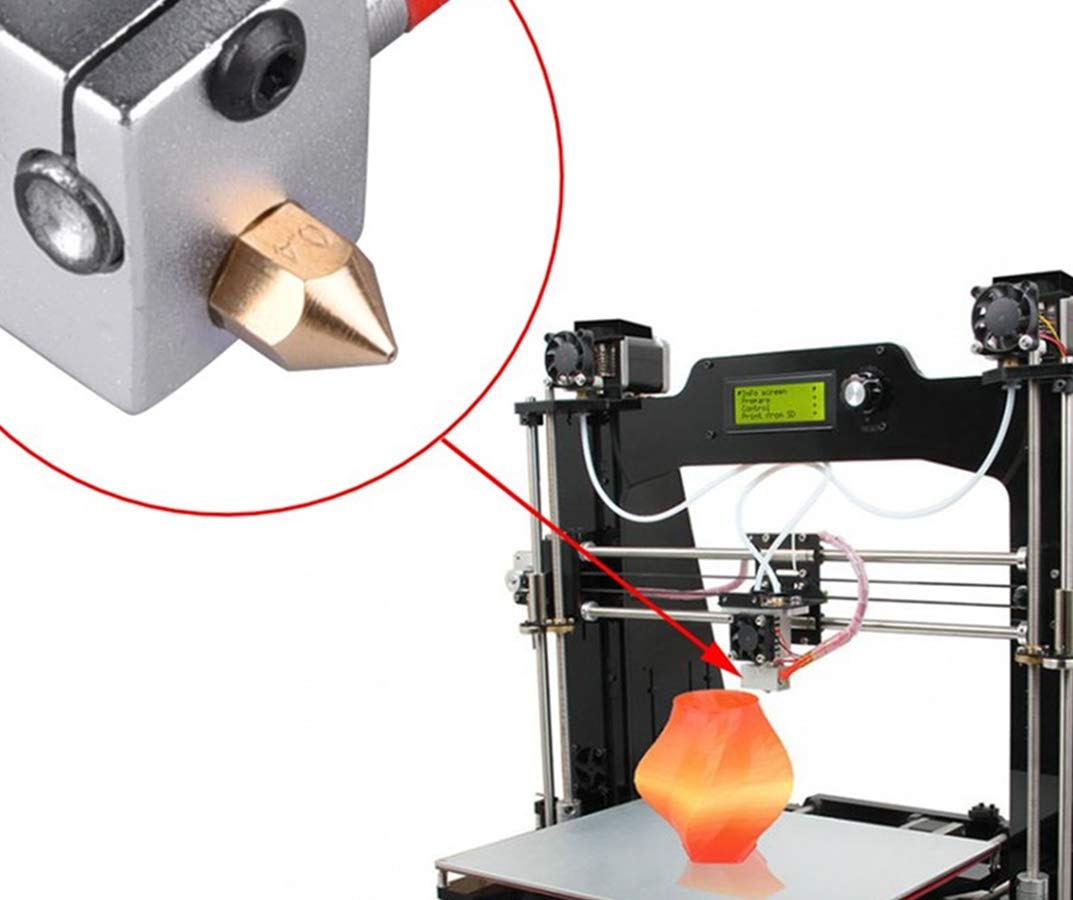 MK10 Nozzles, M7 0.2mm, 0.4mm, 0.6mm, 0.8mm, 1.0mm Extruder Brass Nozzle Print Head for 3D Printers -25pcs
