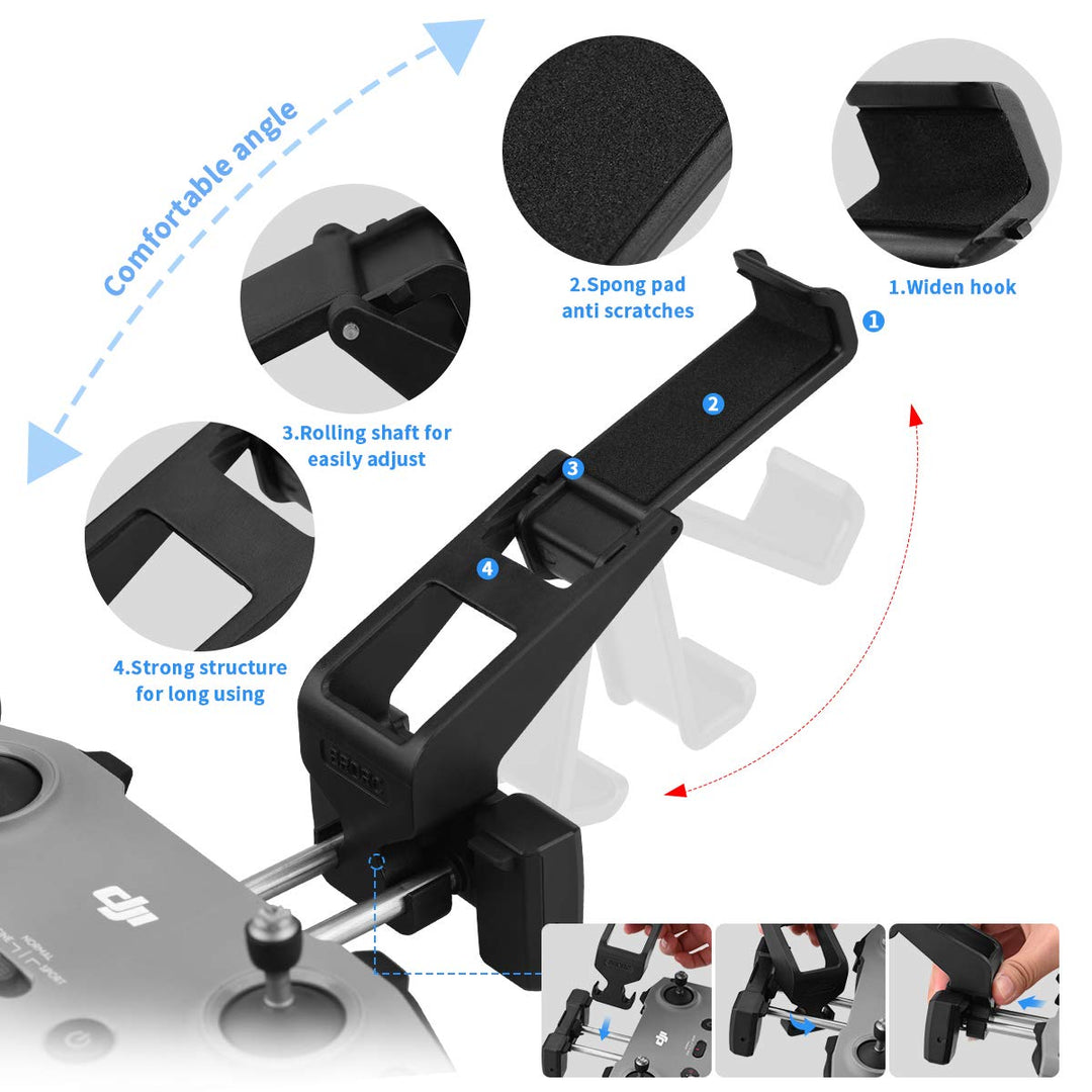 Adjustable Tablet Extended Bracket Holder for DJI Neo/Mini 4K/Mini 4 Pro/Mini 2/Mini 3/AIR 3/2S/Mavic 3 Drone Remote Controller 7-10.5 Inch Tablet Clip Stand Mount for iPad Mini/Air Accessories
