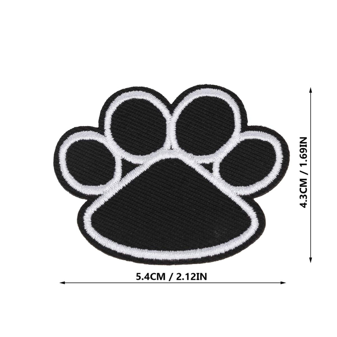 EXCEART 20pcs Dog Paw Puppy Black Paw, Heart Iron On Embroidered Patches Appliques Sewing Cloth for Clothing