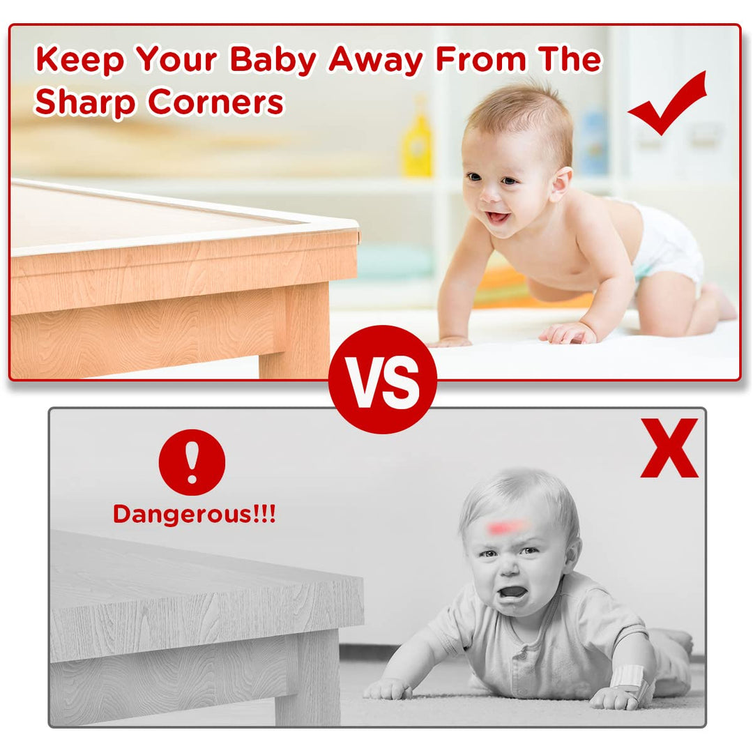 Baby Proofing, 6.6ft Edge Protector Strip Clear, Silicone Soft Corner Protectors with Upgraded Pre-Taped Strong Adhesive, Edge Protectors for Sharp Corners of Cabinets, Tables, Drawers