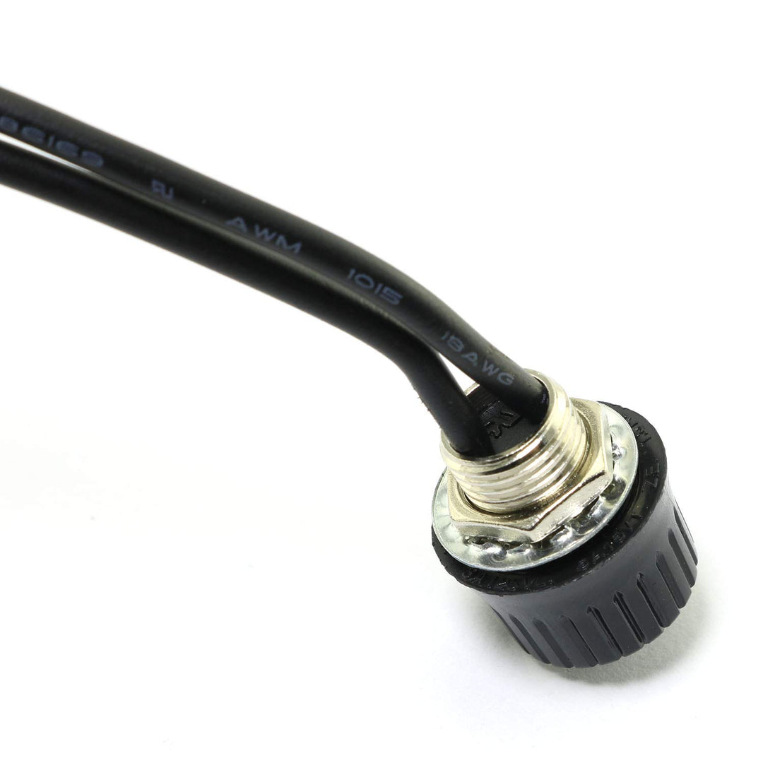 2-Pack Rotary On/Off Switch with Lead Wire 3A 125-250V Single Pole Metal Base Canopy Switches Black