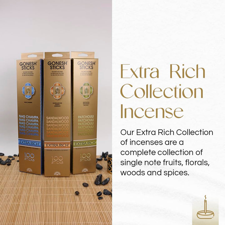 - Extra Rich Scented Incense Sticks - Non-Toxic 10” Slow Burn Aromatic Sticks - Sandalwood - 100 Pack
