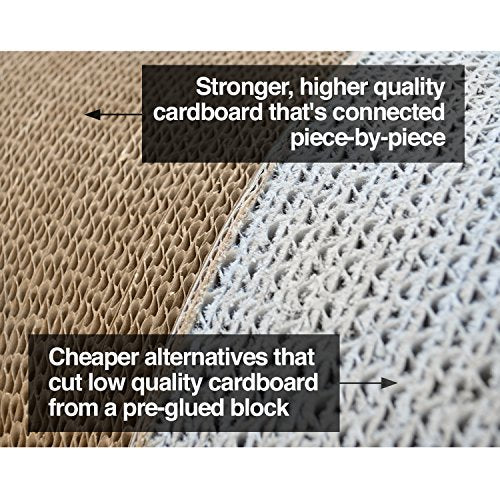 Ultimate Cat Scratch Lounge, Cat Scratchers for Indoor Cats, Reversible & Durable, Made from Recycled Corrugated Cardboard, Walnut Brown