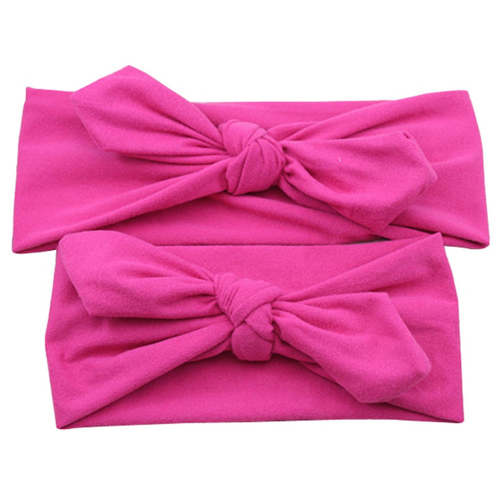 Mommy and Me Matching Rabbit Ears Headbands Photo Prop Gift for Mom and Kids Elastic Cloth Bowknot Hairband Accessories