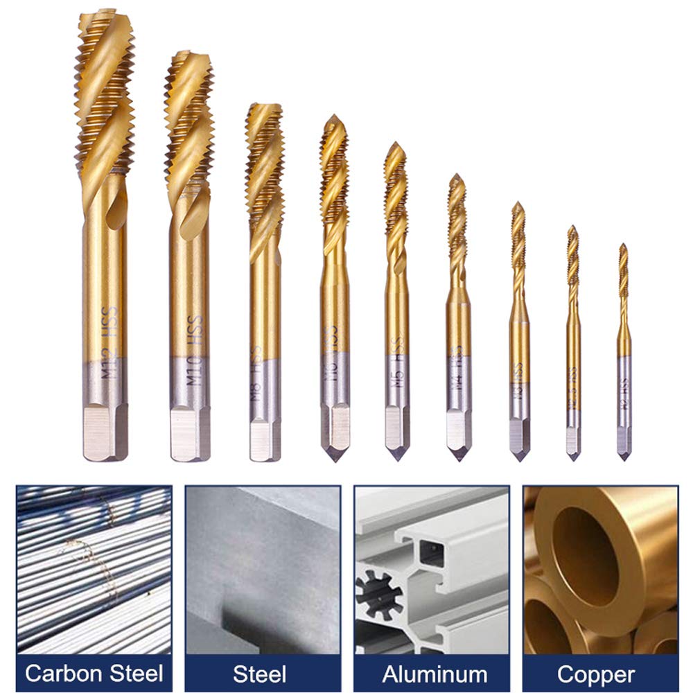 Rocaris 9 Pack of M2 M2.5 M3 M4 M5 M6 M8 M10 M12 Titani