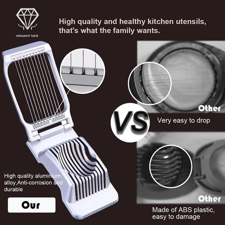 VBoo Egg Slicer For Hard Boiled Eggs, Heavy Duty Alumin
