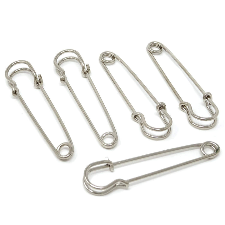 30PCS 5cm/2Inch Brooches Heavy Duty Safety Pins for Blankets, Sweaters, Shawls, Kilts, Crafts (Silver)