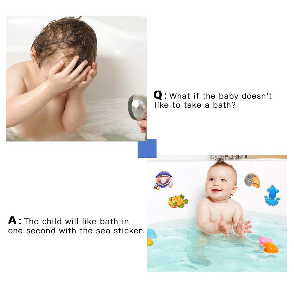 Non Slip Bathtub Stickers, 20 Large Sea Adhesive Kids Anti Slip Decal Threads for Shower and Bath Tub with Premium Scraper