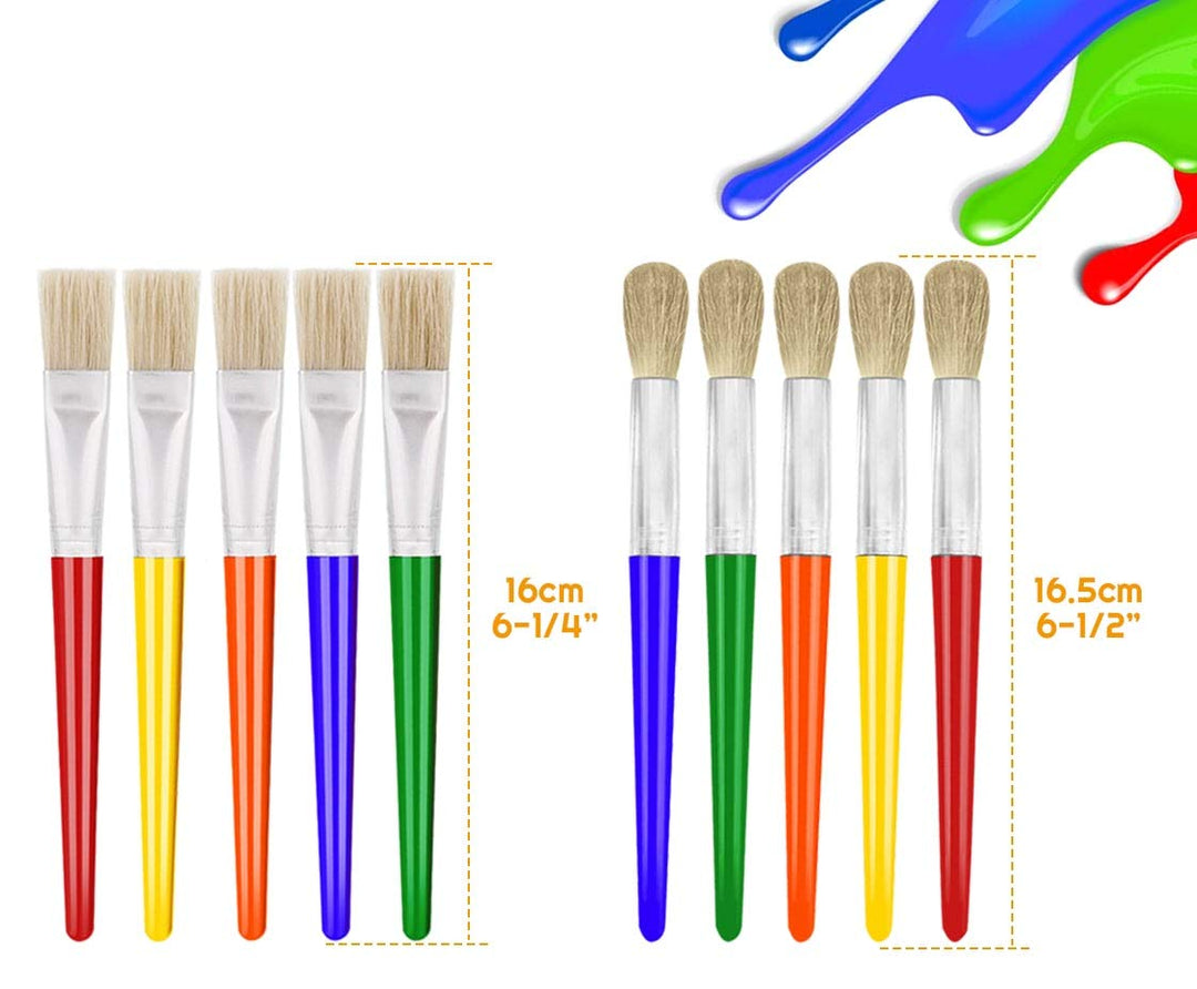 10Pcs Paint Brushes for Kids, Anezus Kids Paint Brushes