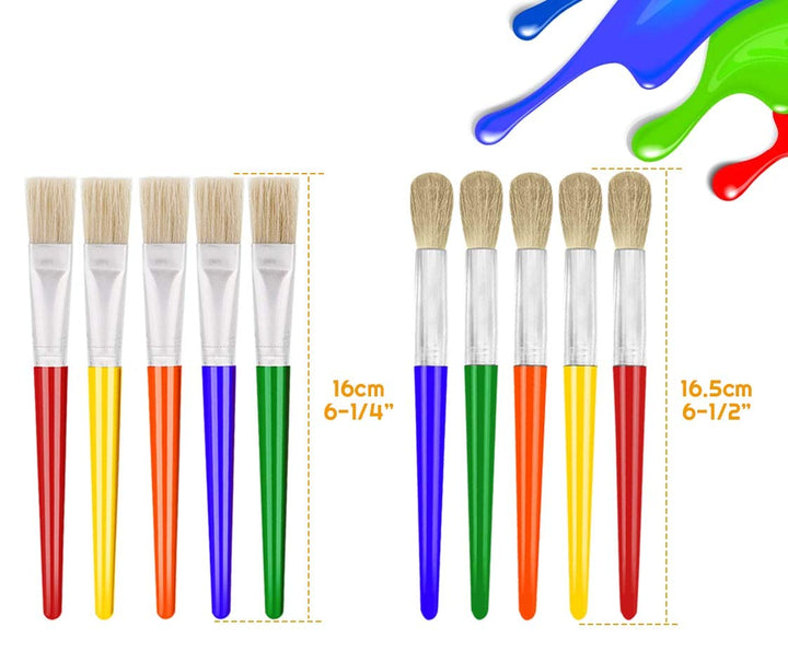 10Pcs Paint Brushes for Kids, Anezus Kids Paint Brushes