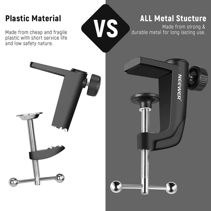 NEEWER Metal Table Mounting Clamp for Microphone Suspen
