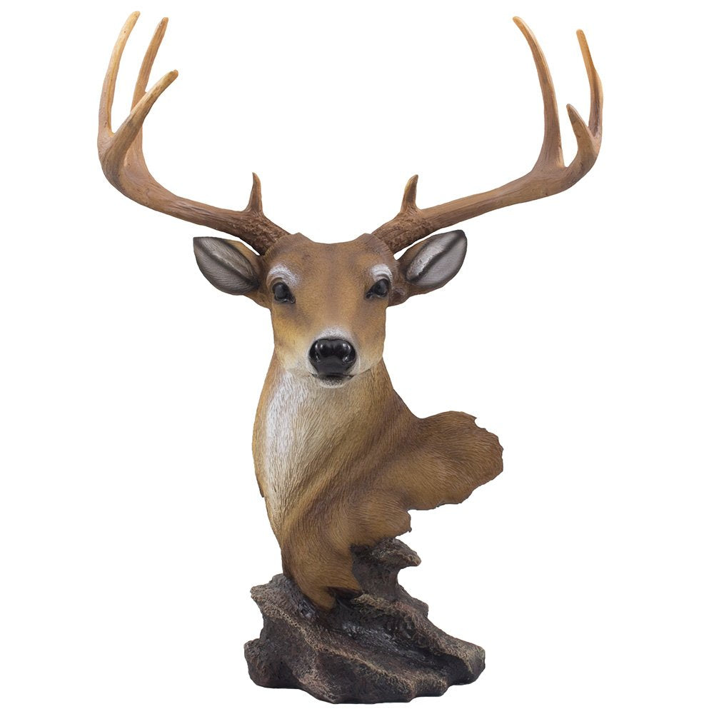 Home &#39;n Gifts Decorative Buck Bust Statue or Deer Head Sculpture with 8-point Antlers